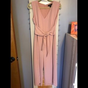Tahari Crepe Jumpsuit w/versatile attached sash
